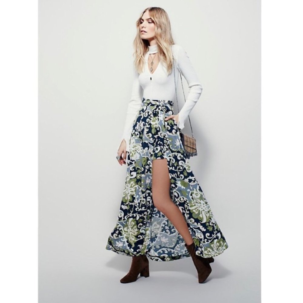 Free People Young Thing Wrap Floral Maxi Skirt